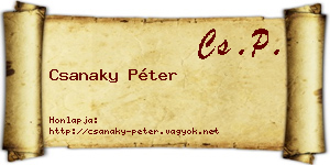 Csanaky Péter névjegykártya