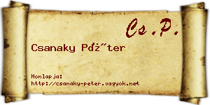 Csanaky Péter névjegykártya