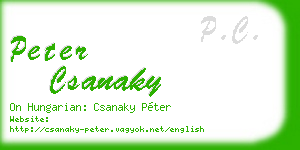peter csanaky business card